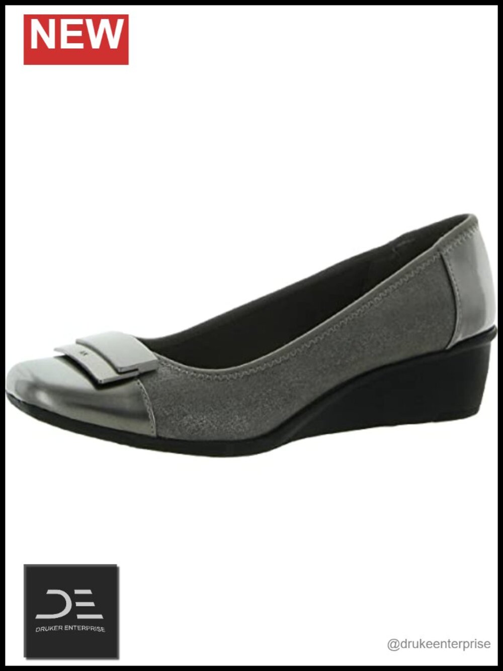 Anne Klein Waverly Wedge Heels Cap Toe Slip On Padded Footbed